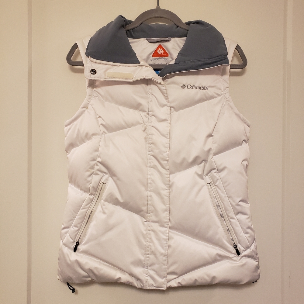 Columbia Sportswear Puffer Vest Womens Size S Quilted White Fall Winter Outdoor